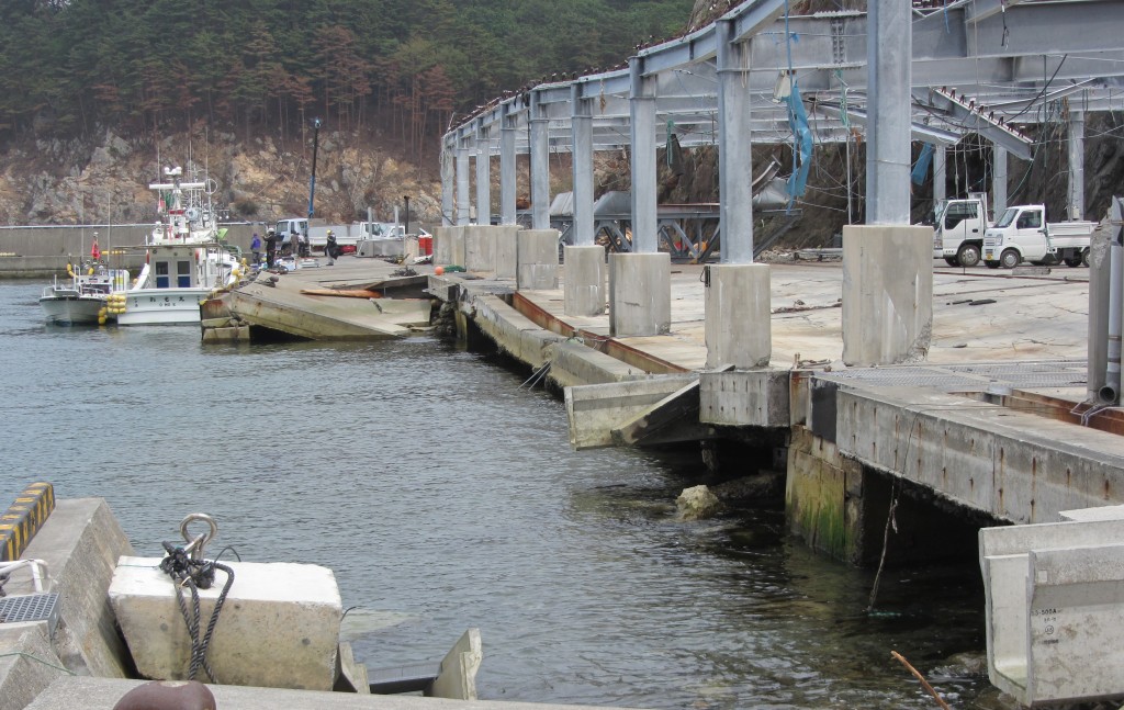 Harbor quay failure due to the 2011 East Japan Tsunami in Omoe, Japan.